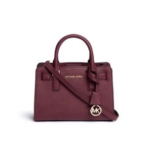 (SOLD) Michael Kors Dillon Small Satchel Merlot Purse Crossbody